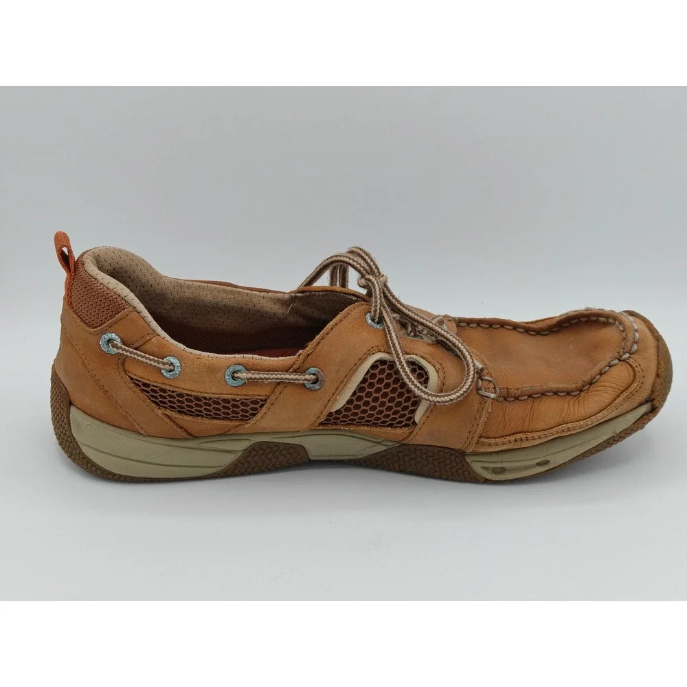 Sperry Top-Sider Sea Kite Sport Moc Mens 11.5 Tan Leather Mesh Boat Shoes